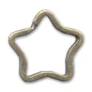 Llavero estrella 32 mm bronce x1