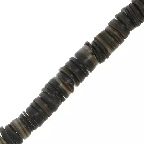 Cuenta Heishi arandelas conchas 5 mm Marron x40 cm