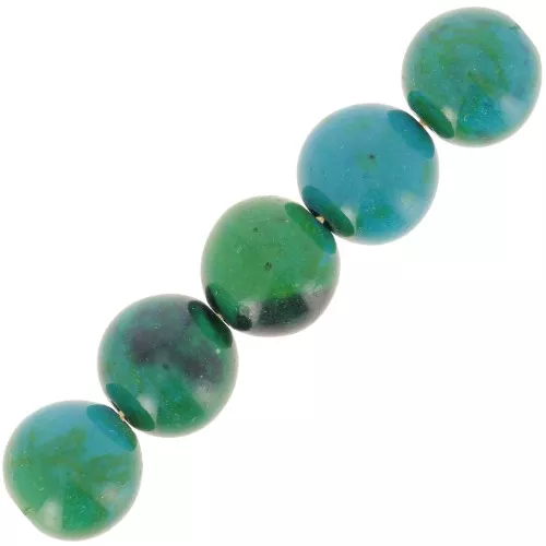 Cuentas redondas 10 mm de gema Chrysocolle x5