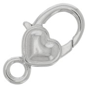 Cierre mosquetón corazón 27 mm Rodio  x1|raw }}