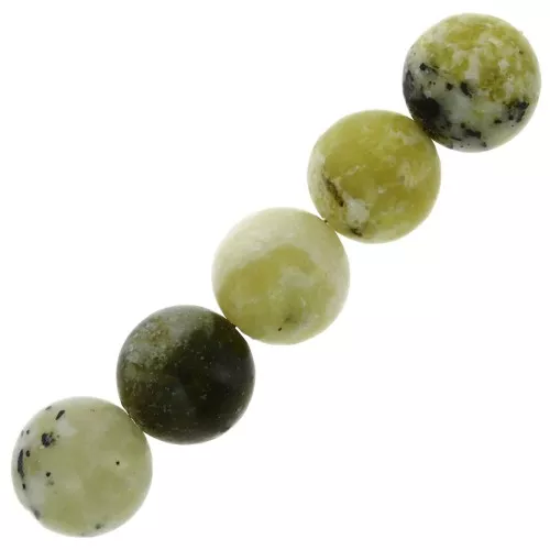 Cuentas redondas 10 mm piedra gema Serpentine x5