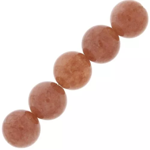 Cuentas redondas 10 mm piedra gema Sun Stone - Pierre de Soleil x5