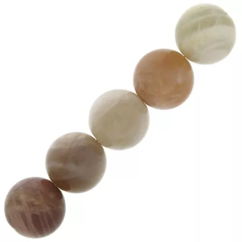 Cuentas redondas en piedra gema 6 mm - Pierre de lune Mix Rose x15