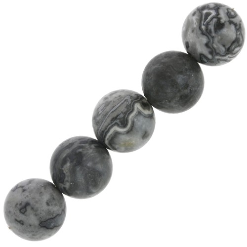 Cuentas redondas en piedra gema 6 mm - Map Stone x15