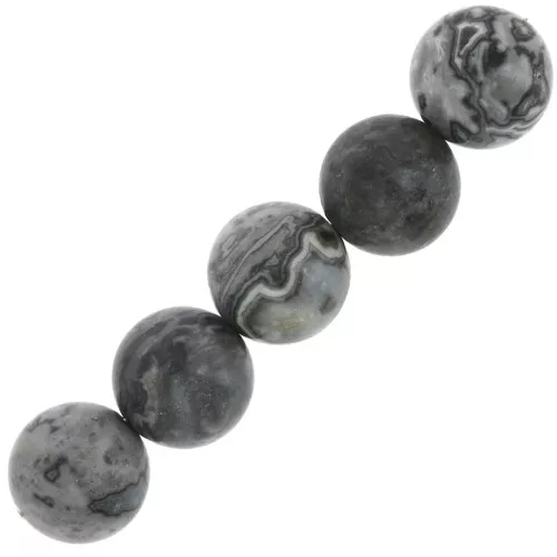 Cuentas redondas en piedra gema 6 mm - Map Stone x15