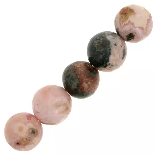 Cuentas redondas en piedra gema 6 mm - Rhodochrosite x15