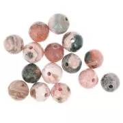 Cuentas redondas en piedra gema 6 mm - Rhodochrosite x15