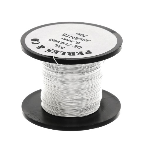 Hilo de cobre 0.315 mm Plateado x 70 m