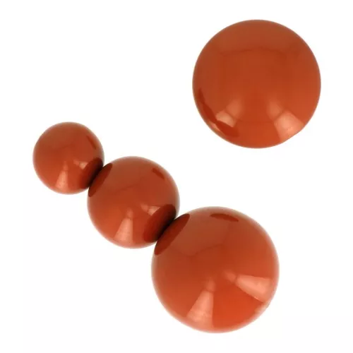 Surtido de 26 cuentas redondas y 2 cabujones de resina opaca - Color Terracotta