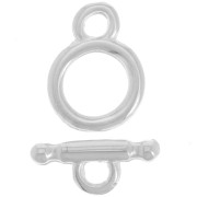 Cierre en T para pulsera o collar de 13 mm - Plateado x1