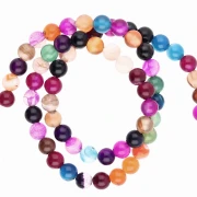 Surtido de cuentas redondas de 6,5 mm de piedras preciosas, 36 cm