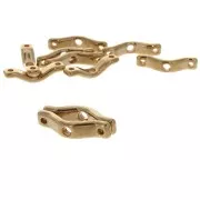 Entrepiezas 3 agujeros BowTrio 18x4 mm dorado rosa x10