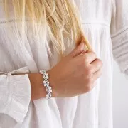 Entrepiezas 3 agujeros BowTrio 18x4 mm dorado rosa x10