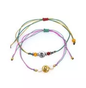 Cuenta redonda plana de metal 8 mm - Signo del Zodiaco Geminis - Plateado envejecido x1