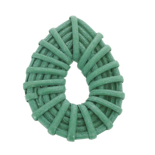 Colgante gota de madera trenzado 45x35 mm - Veraman efecto nacarado x1