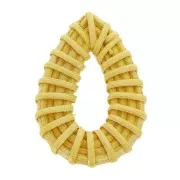 Colgante gota de madera trenzado 45x35 mm - Amarillo efecto nacaradox1