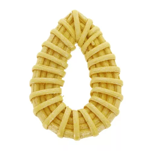 Colgante gota de madera trenzado 45x35 mm - Amarillo efecto nacaradox1