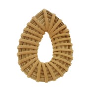 Colgante gota de madera trenzado 45x35 mm - Natural x1
