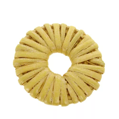 Colgante redondo - anilla de madera trenzado 40 mm - Amarillo efecto nacaradox1