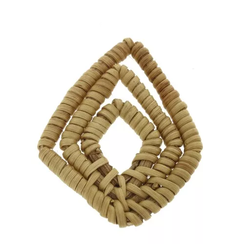 Colgante rombo calado de madera trenzado 45x35 mm - Natural x1