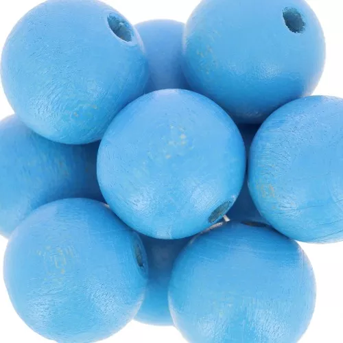 Redondas de madera 15 mm Turquoise x5