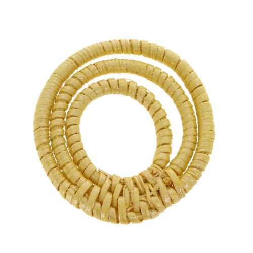 Colgante 3 anillas de madera trenzado 42 mm - Amarillo efecto nacaradox1