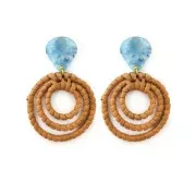 Colgante 3 anillas de madera trenzado 42 mm - Amarillo efecto nacaradox1