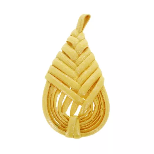 Colgante gota de madera trenzado 47x23 mm - Amarillo efecto nacaradox1