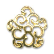 Copas motivo flor 15 mm Dorado x4|raw }}