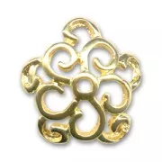 Copas motivo flor 15 mm Dorado x4