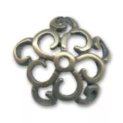 Platos en forma de flor 15 mm bronce x4