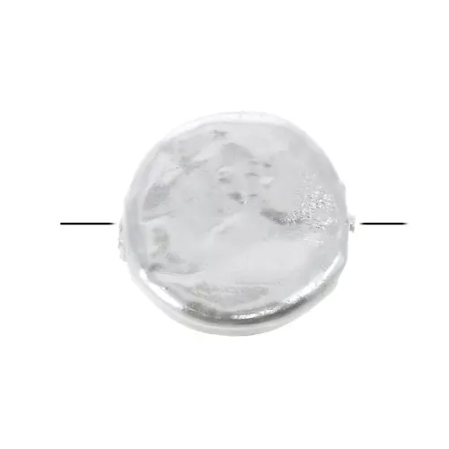 Perla disco redonda - 12 mm - imitación perla de agua dulce - Blanco x1