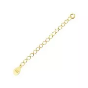 Cadena extensión cequie gota 55 mm de Plata 925 dorado con oro fino x10