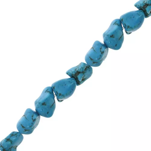 Cuenta irregular 9 mm Howlite teñida - Turquesa x1