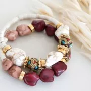 Cuenta irregular 9 mm Howlite teñida - Turquesa x1