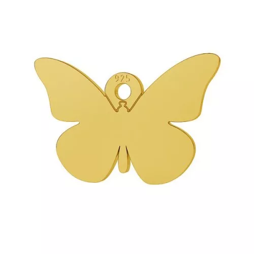 Dije mariposa 9x14 mm en Plata 925 Dorado oro fino x1