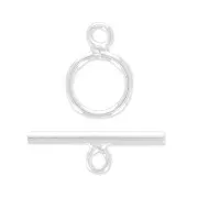 Cierre de aro y barrita - De Fabricación Europea - 10 mm Plata 925 x10