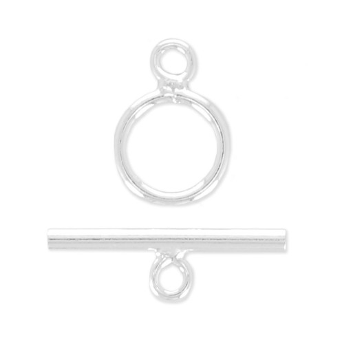 Cierre de aro y barrita - De Fabricación Europea - 10 mm Plata 925 x10