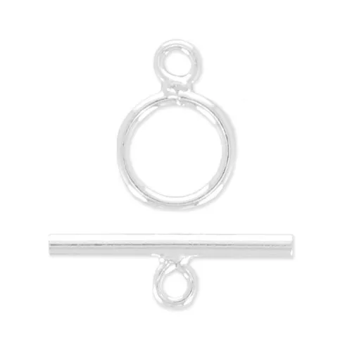 Cierre de aro y barrita - De Fabricación Europea - 10 mm Plata 925 x10