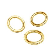 Anillas abiertas 3x0.5 mm de Plata 925 Dorado oro fino x25