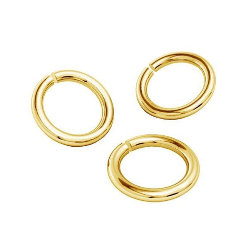 Anillas abiertas 3x0.5 mm de Plata 925 Dorado oro fino x25
