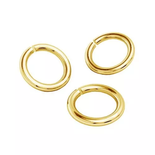 Anillas abiertas 3x0.5 mm de Plata 925 Dorado oro fino x25