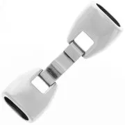 Cierre para cuero Regaliz Chapado Plateado envejecido x1