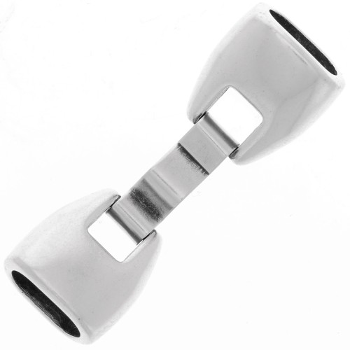 Cierre para cuero Regaliz Chapado Plateado envejecido x1