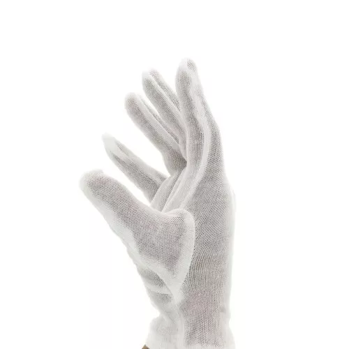 Guantes en algodón para joyería - Talla S - Blanco x2