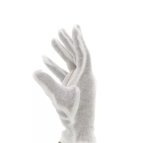 Gants en coton pour manipulation de bijoux et présentoir - Taille M/L - Blanc x2