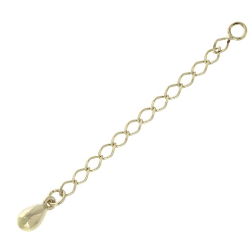 Cadena de extensión gota eslabón Rombo 60 mm - Chapado de Oro 3 micras x1