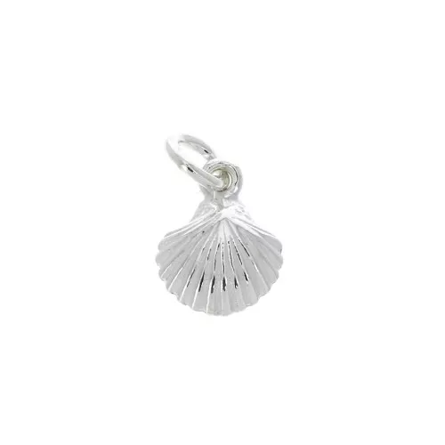 Dije concha 10.5x8 mm con anilla cerrada en Plata 925 x1