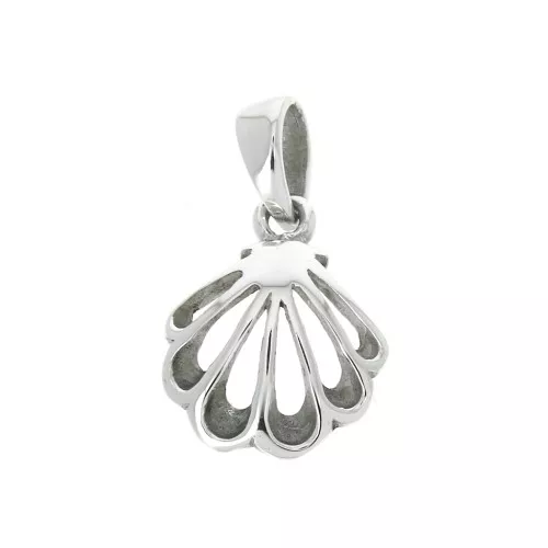 Dije concha calado 15x12 mm con anilla cerrada de Plata 925 x1
