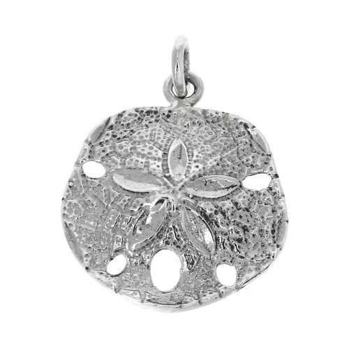 Colgante Sand Dollar 22x19 mm con anilla cerrada en Plata 925 x1